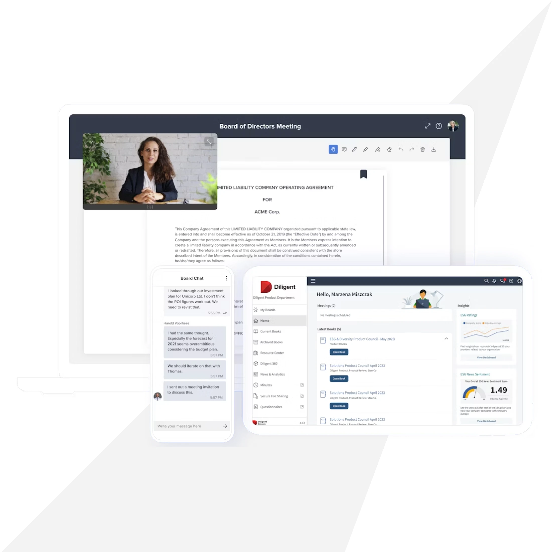screenshot of Diligent Boards